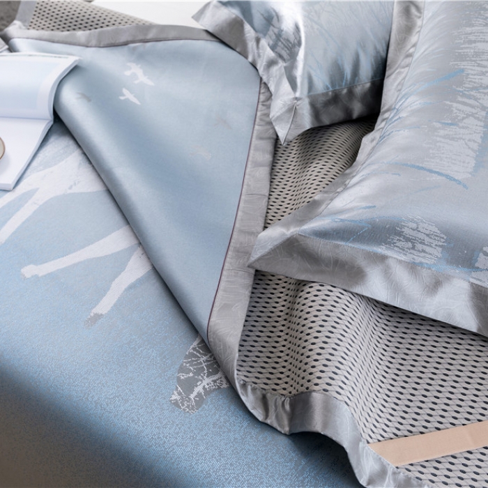 91家纺网 家纺一手货源 找家纺 时年家纺 2019新款凉席冰丝席冰露丝提花款 麋鹿