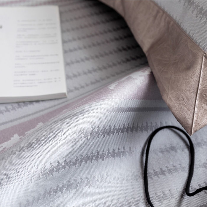 91家纺网 家纺一手货源 找家纺 时年家纺 2019新款凉席冰丝席冰露丝提花款 千鸟格-粉