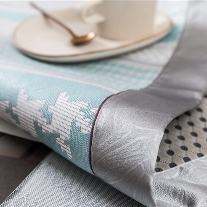 91家纺网 家纺一手货源 找家纺 时年家纺 2019新款凉席冰丝席冰露丝提花款 千鸟格-蓝