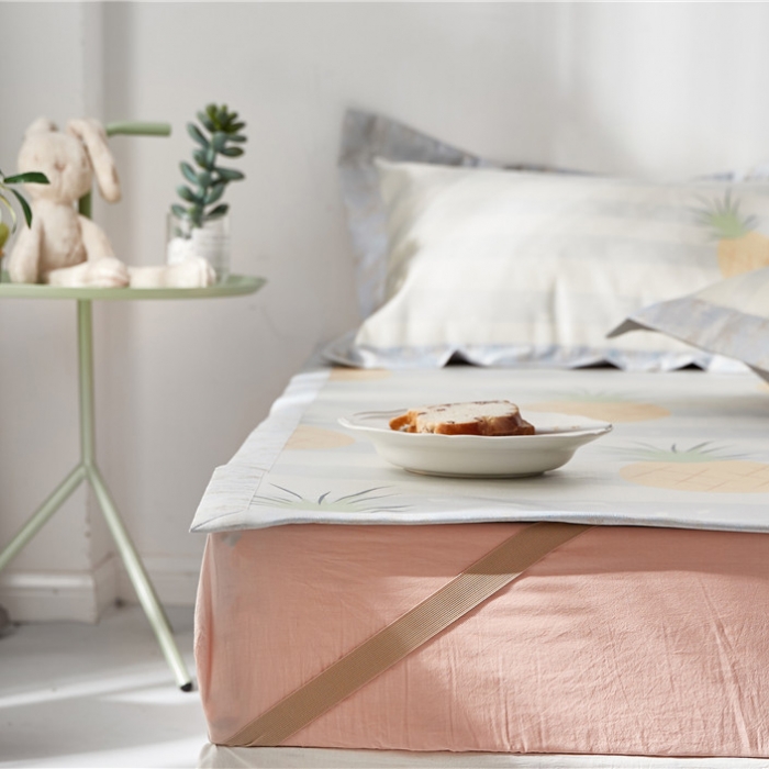 91家纺网 家纺一手货源 找家纺 时年家纺 2019新款凉席冰丝席冰露丝印花款 菠萝夏日（2）