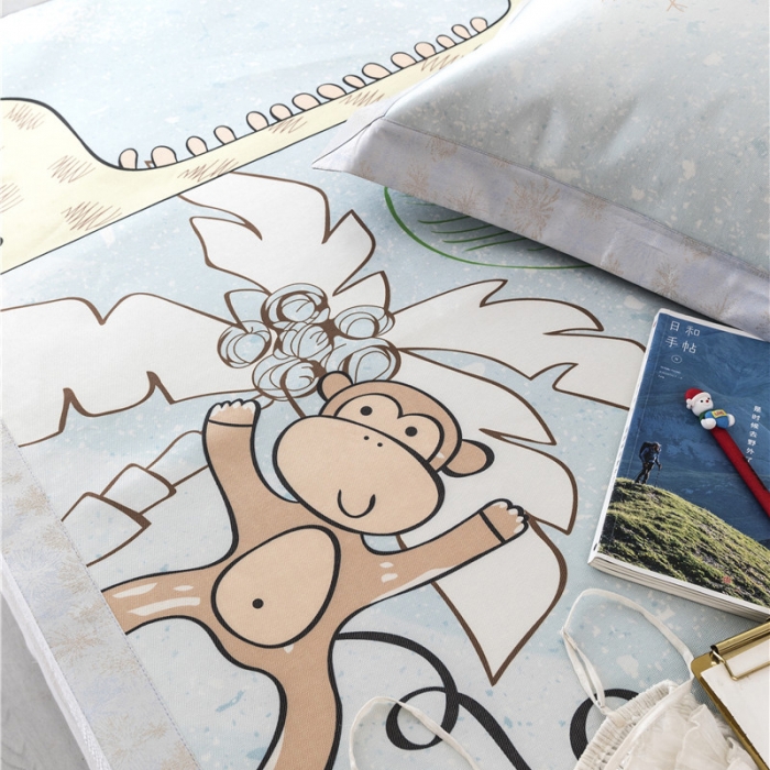 91家纺网 家纺一手货源 找家纺 时年家纺 2019新款凉席冰丝席冰露丝印花款 卡通乐园