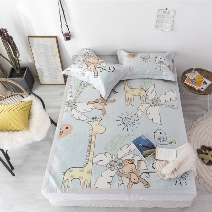 时年家纺 2019新款凉席冰丝席冰露丝印花款 卡通乐园