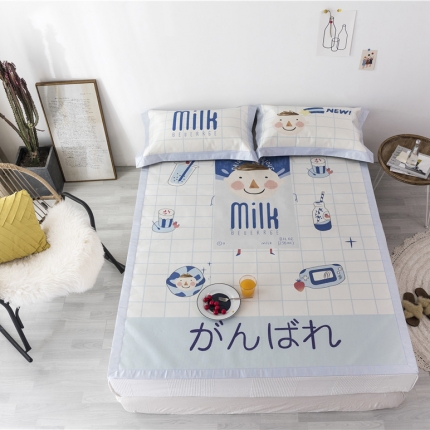 时年家纺 2019新款凉席冰丝席冰露丝印花款 牛奶男孩