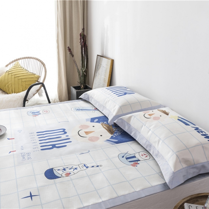 91家纺网 家纺一手货源 找家纺 时年家纺 2019新款凉席冰丝席冰露丝印花款 牛奶男孩