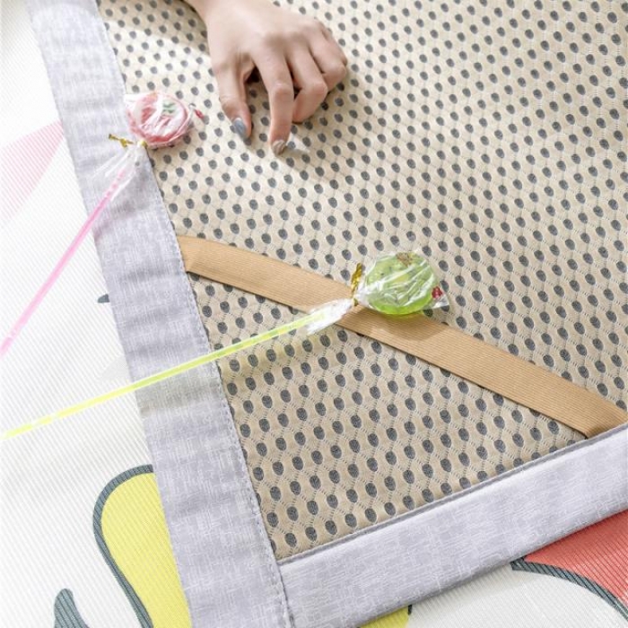 91家纺网 家纺一手货源 找家纺 时年家纺 2019新款凉席冰丝席水洗养生席 彩虹雨