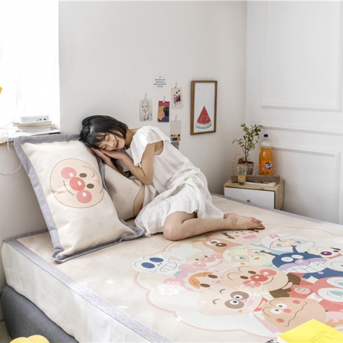 91家纺网 家纺一手货源 找家纺 时年家纺 2019新款凉席冰丝席水洗养生席 面包超人