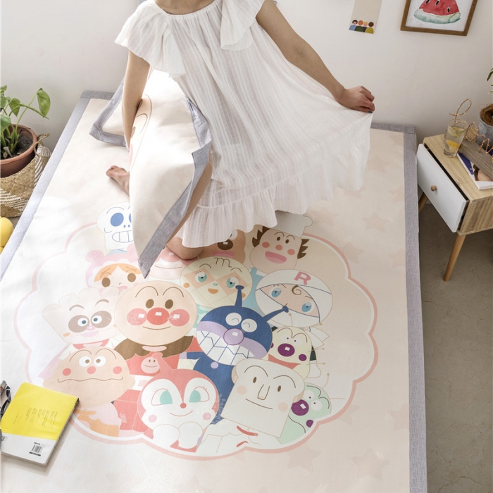 91家纺网 家纺一手货源 找家纺 时年家纺 2019新款凉席冰丝席水洗养生席 面包超人