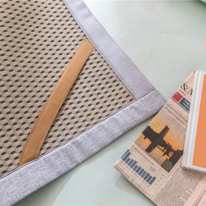 91家纺网 家纺一手货源 找家纺 时年家纺 2019新款凉席冰丝席水洗养生席 早上好