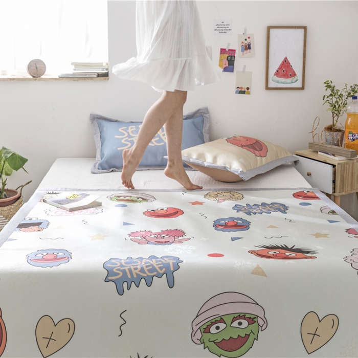 91家纺网 家纺一手货源 找家纺 时年家纺 2019新款凉席冰丝席水洗养生席 芝麻宝贝