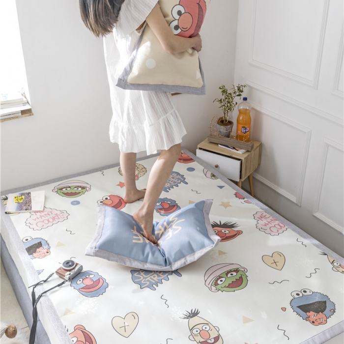 91家纺网 家纺一手货源 找家纺 时年家纺 2019新款凉席冰丝席水洗养生席 芝麻宝贝