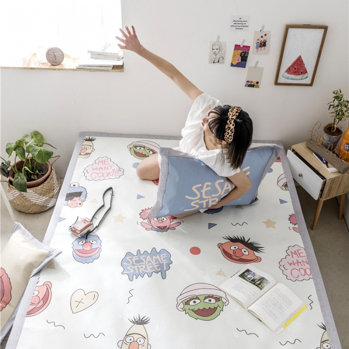 91家纺网 家纺一手货源 找家纺 时年家纺 2019新款凉席冰丝席水洗养生席 芝麻宝贝