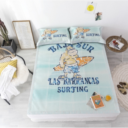 时年家纺 2019新款凉席冰丝席冰露丝印花款 冲浪猩猩