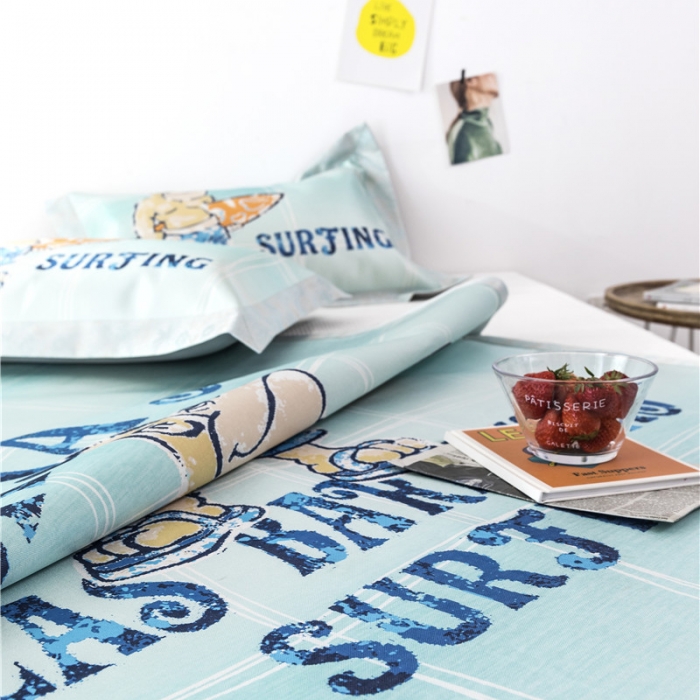 91家纺网 家纺一手货源 找家纺 时年家纺 2019新款凉席冰丝席冰露丝印花款 冲浪猩猩