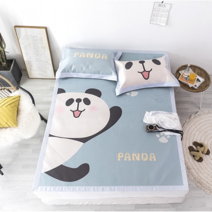 时年家纺 2019新款凉席冰丝席冰露丝印花款 大熊猫