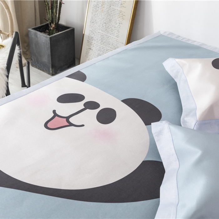 91家纺网 家纺一手货源 找家纺 时年家纺 2019新款凉席冰丝席冰露丝印花款 大熊猫