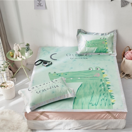 时年家纺 2019新款凉席冰丝席冰露丝印花款 鳄鱼君（2）