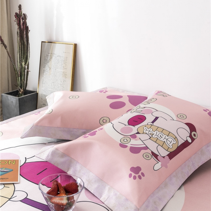 91家纺网 家纺一手货源 找家纺 时年家纺 2019新款凉席冰丝席冰露丝印花款 发财猪猪