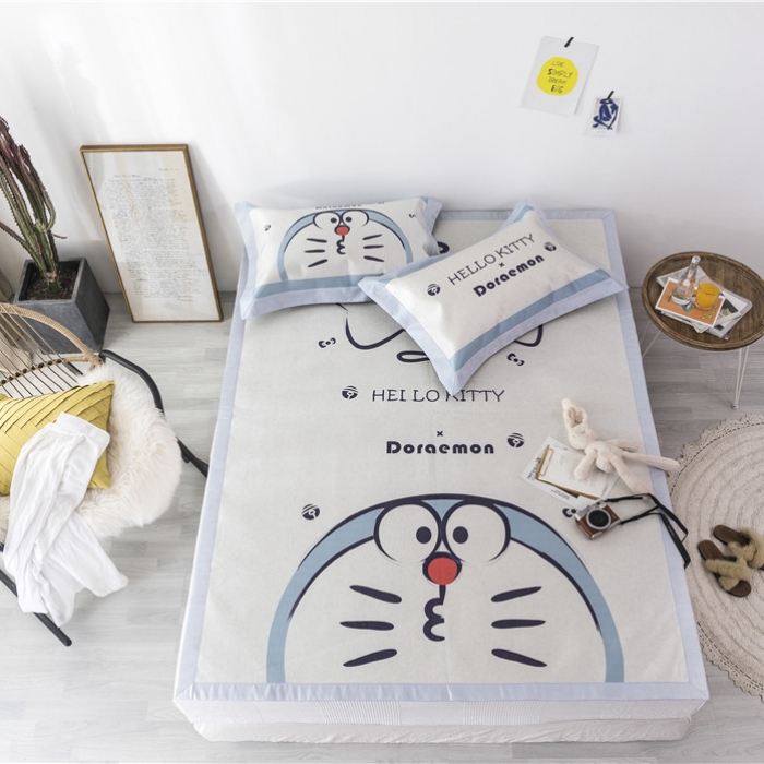 91家纺网 家纺一手货源 找家纺 时年家纺 2019新款凉席冰丝席冰露丝印花款 快乐伙伴