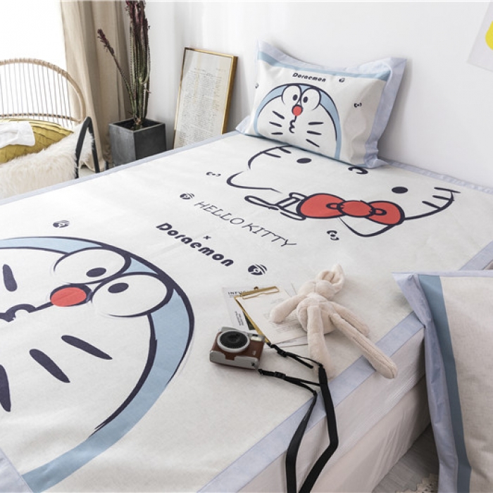 91家纺网 家纺一手货源 找家纺 时年家纺 2019新款凉席冰丝席冰露丝印花款 快乐伙伴