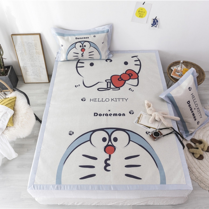 91家纺网 家纺一手货源 找家纺 时年家纺 2019新款凉席冰丝席冰露丝印花款 快乐伙伴