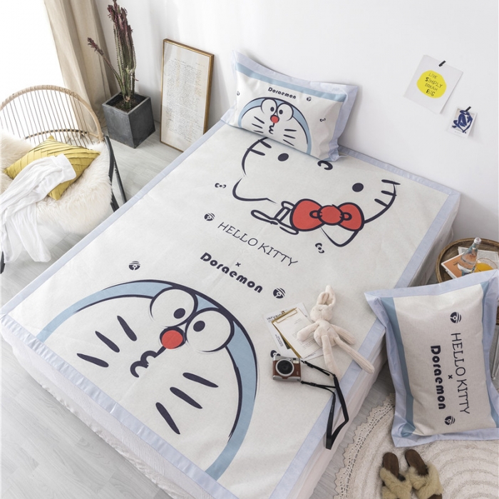 91家纺网 家纺一手货源 找家纺 时年家纺 2019新款凉席冰丝席冰露丝印花款 快乐伙伴