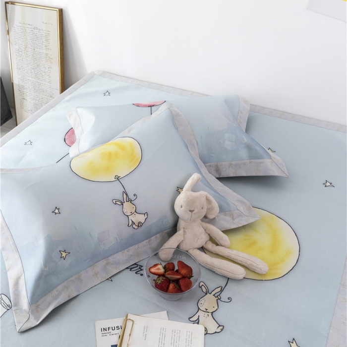 91家纺网 家纺一手货源 找家纺 时年家纺 2019新款凉席冰丝席冰露丝印花款 梦中兔