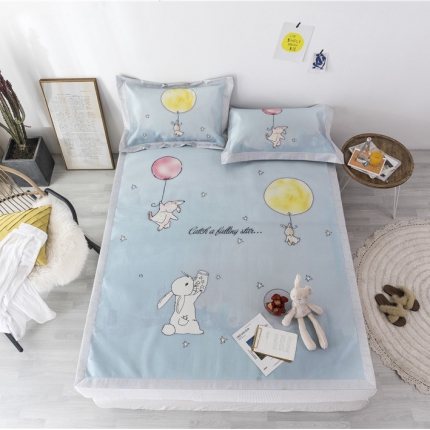 时年家纺 2019新款凉席冰丝席冰露丝印花款 梦中兔