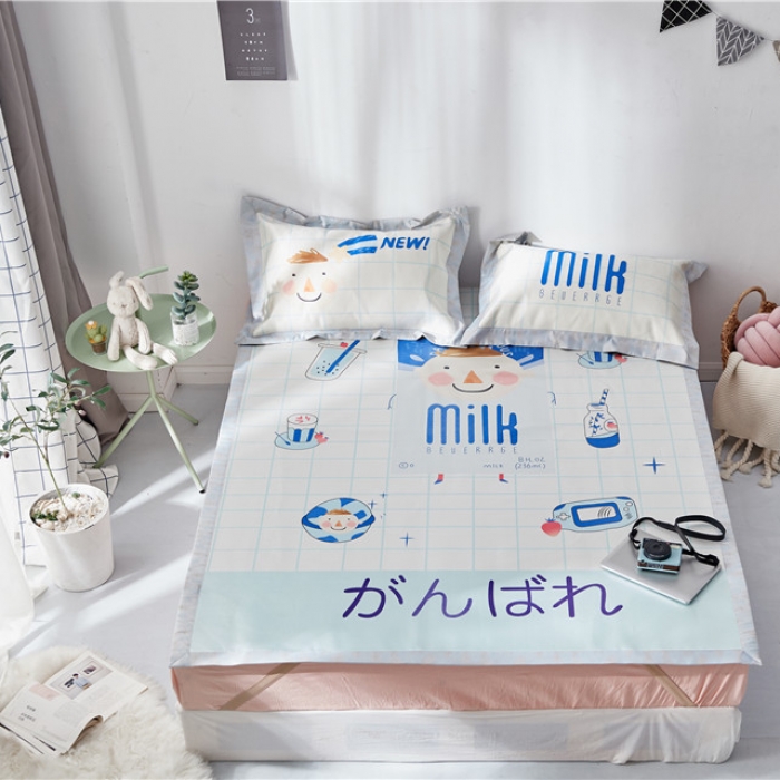 91家纺网 家纺一手货源 找家纺 时年家纺 2019新款凉席冰丝席冰露丝印花款 牛奶男孩（2）