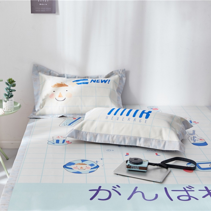 91家纺网 家纺一手货源 找家纺 时年家纺 2019新款凉席冰丝席冰露丝印花款 牛奶男孩（2）