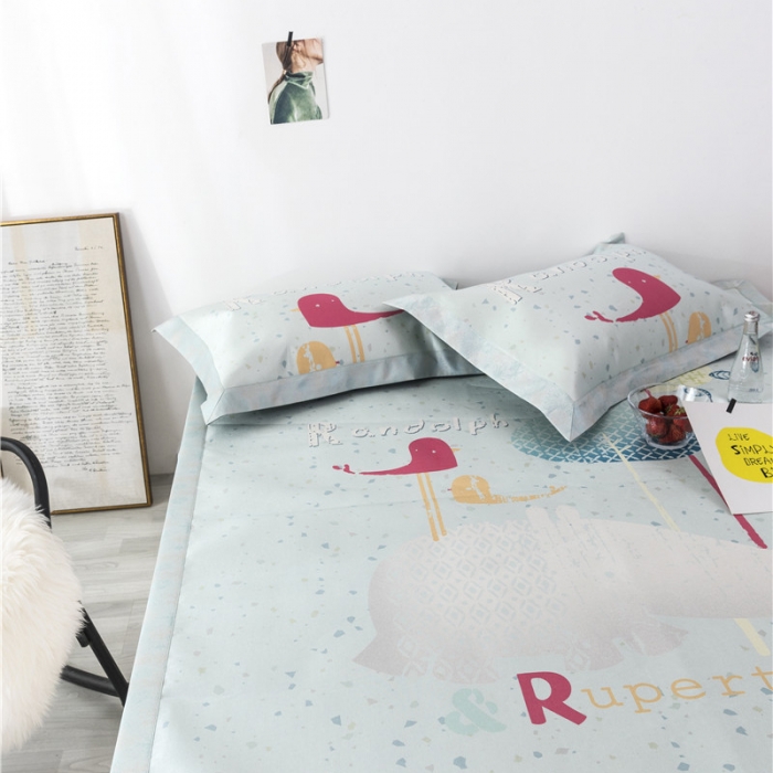 91家纺网 家纺一手货源 找家纺 时年家纺 2019新款凉席冰丝席冰露丝印花款 奇幻森林