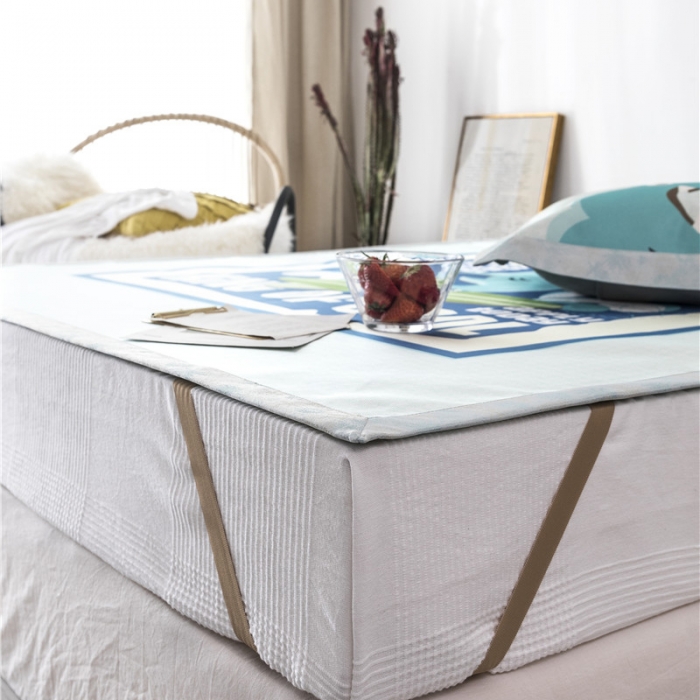 91家纺网 家纺一手货源 找家纺 时年家纺 2019新款凉席冰丝席冰露丝印花款 鲨鱼学校