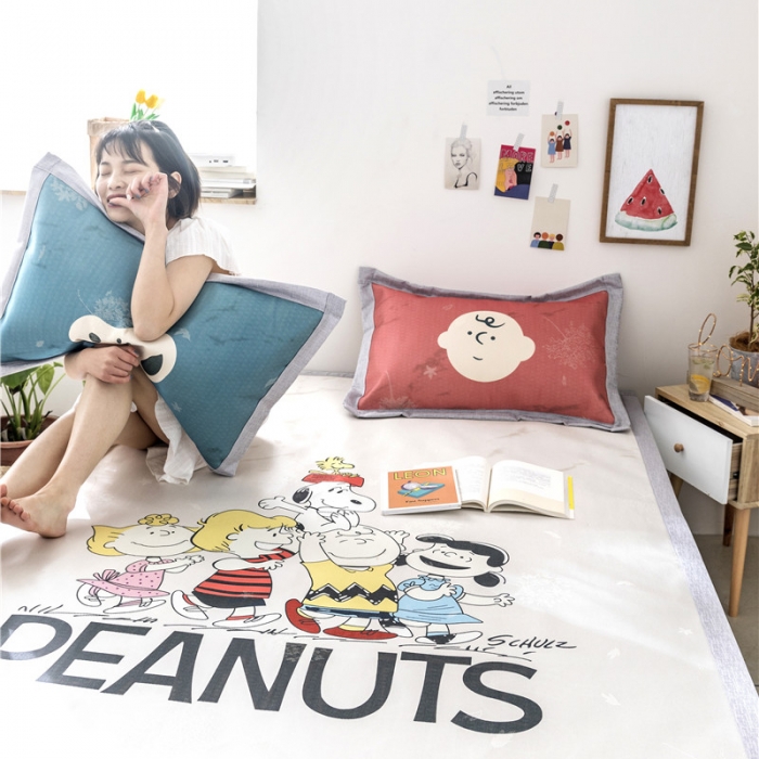 91家纺网 家纺一手货源 找家纺 时年家纺 2019新款凉席冰丝席水洗养生席 小伙伴们