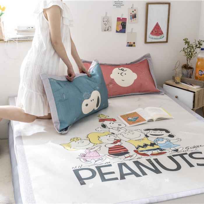 91家纺网 家纺一手货源 找家纺 时年家纺 2019新款凉席冰丝席水洗养生席 小伙伴们