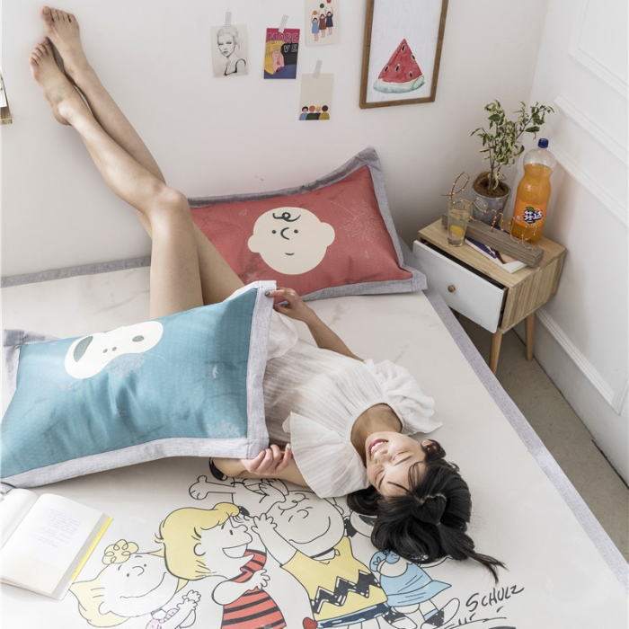 91家纺网 家纺一手货源 找家纺 时年家纺 2019新款凉席冰丝席水洗养生席 小伙伴们