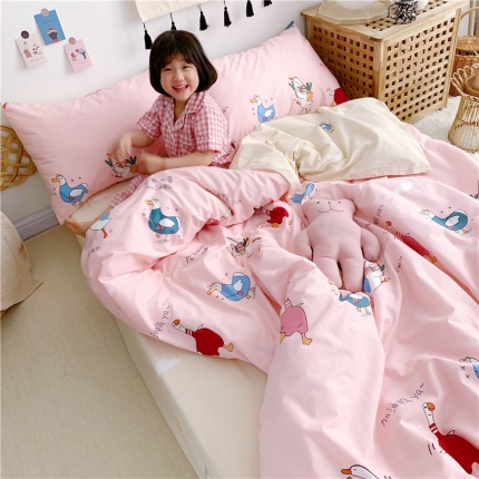 91家纺网 家纺一手货源 找家纺 （总）时年家纺 2019新款全棉小可爱系列四件套 床单款