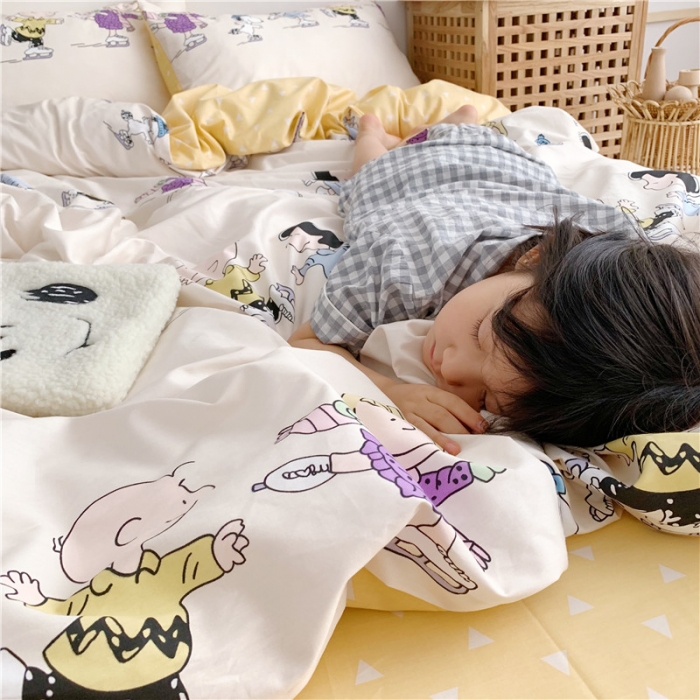 91家纺网 家纺一手货源 找家纺 （总）时年家纺 2019新款全棉小可爱系列四件套 床单款