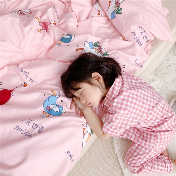 91家纺网 家纺一手货源 找家纺 时年家纺 2019新款全棉小可爱系列四件套 床单款 加油鸭