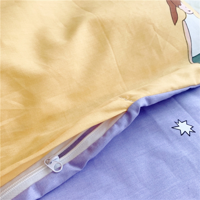 91家纺网 家纺一手货源 找家纺 时年家纺 2019新款全棉小可爱系列四件套床单款 快乐一家人