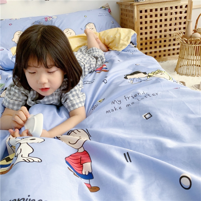 91家纺网 家纺一手货源 找家纺 时年家纺 2019新款全棉小可爱系列四件套 床单款 小伙伴