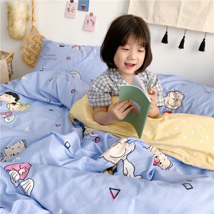 91家纺网 家纺一手货源 找家纺 时年家纺 2019新款全棉小可爱系列四件套 床单款 小伙伴