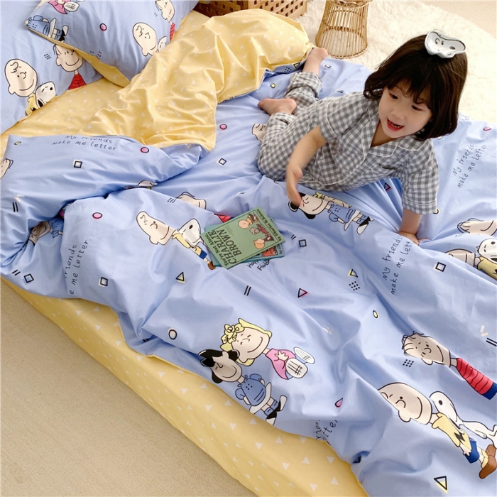 91家纺网 家纺一手货源 找家纺 时年家纺 2019新款全棉小可爱系列四件套 床单款 小伙伴