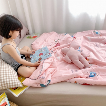 时年家纺 2019新款全棉羽丝卡通夏被 加油鸭
