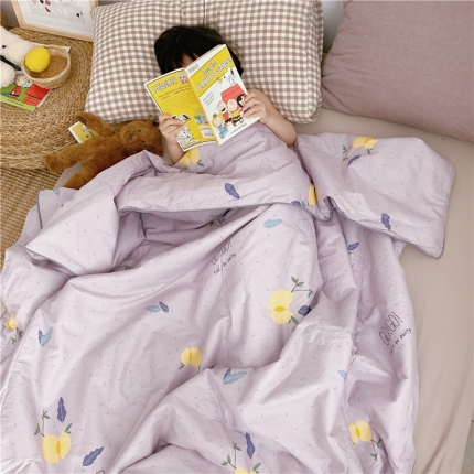 时年家纺 2019新款全棉羽丝卡通夏被 柠檬