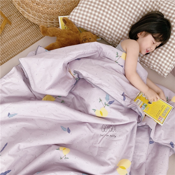 91家纺网 家纺一手货源 找家纺 时年家纺 2019新款全棉羽丝卡通夏被 柠檬