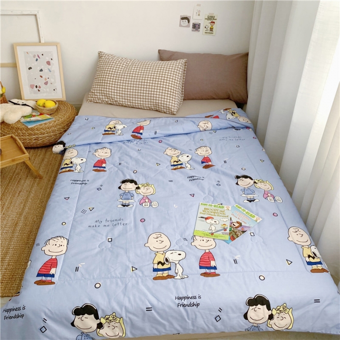 91家纺网 家纺一手货源 找家纺 时年家纺 2019新款全棉羽丝卡通夏被 小伙伴