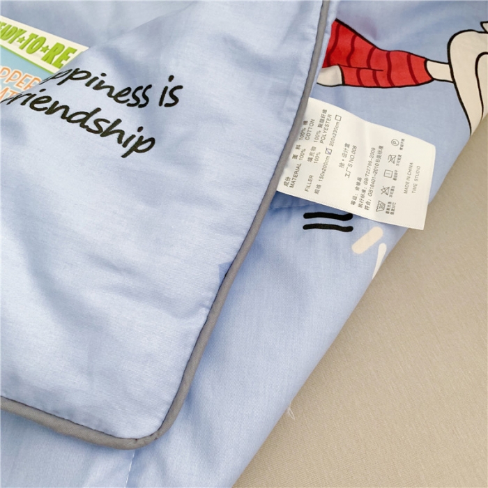 91家纺网 家纺一手货源 找家纺 时年家纺 2019新款全棉羽丝卡通夏被 小伙伴