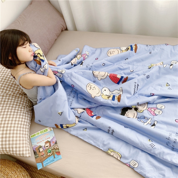 91家纺网 家纺一手货源 找家纺 时年家纺 2019新款全棉羽丝卡通夏被 小伙伴