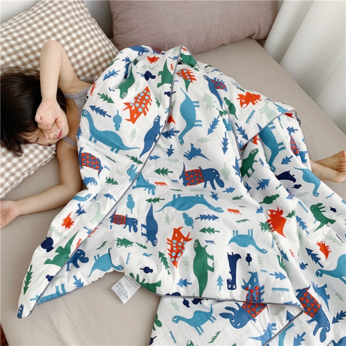 91家纺网 家纺一手货源 找家纺 时年家纺 2019新款全棉羽丝卡通夏被 小小恐龙