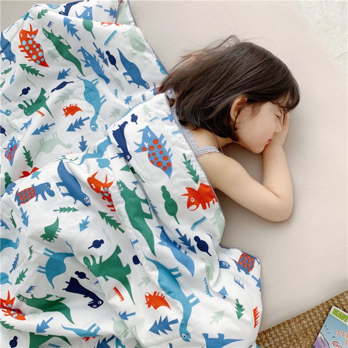 91家纺网 家纺一手货源 找家纺 时年家纺 2019新款全棉羽丝卡通夏被 小小恐龙