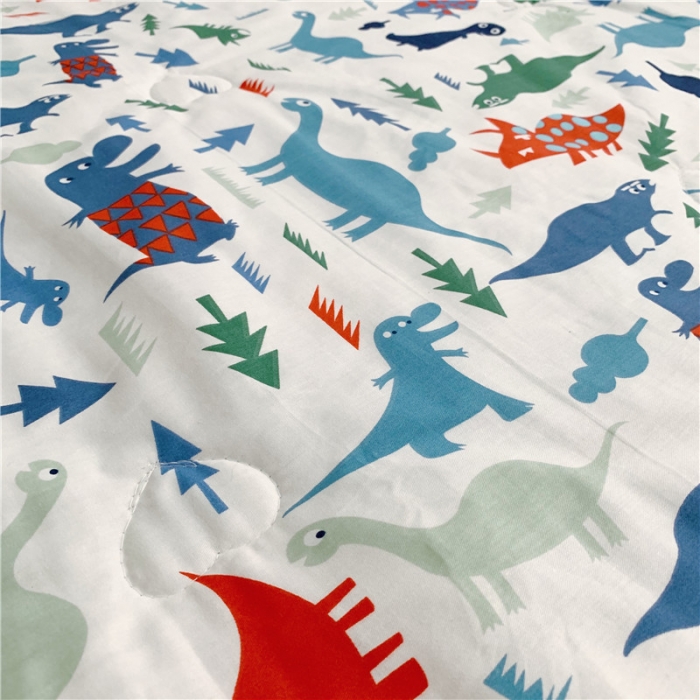 91家纺网 家纺一手货源 找家纺 时年家纺 2019新款全棉羽丝卡通夏被 小小恐龙